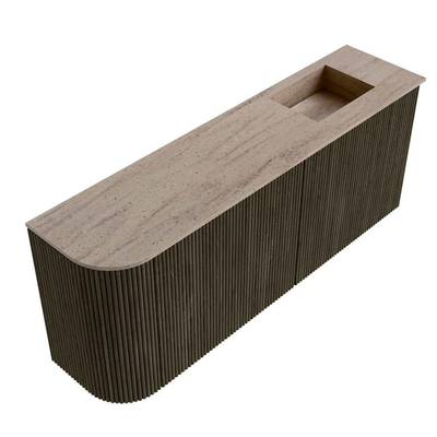 Mondiaz JOYA-DLUX 101.6cm toiletmeubel - ronding links kleur Shadow - Wastafel FAYE positie Rechts 1 kraangat kleur Saba.