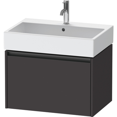Duravit Ketho.2 Wastafelonderbouwkast - met 1 lade - 68.4x46x44cm - met greep antraciet - grafiet supermat