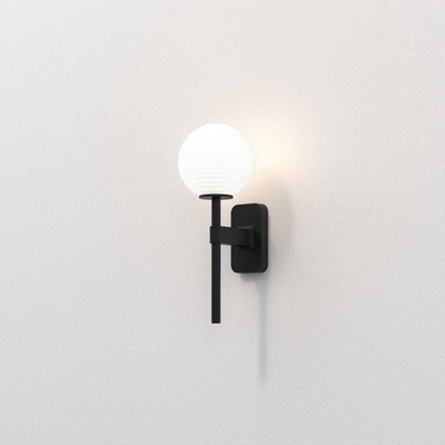 Astro Tacoma Single Wandlamp - 1x wit geribbeld glas - G9 - mat zwart