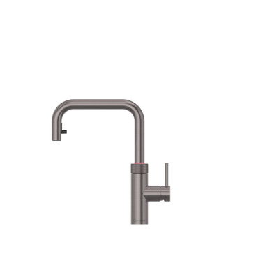 Quooker BE Flex Square Robinet d'eau bouillante - bec pivotant et extractible - Combi incl. réservoir Cube - Eau chaude / bouillante / pétillante / filtrée - gunmetal
