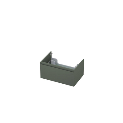 INK Wastafelonderkast - 70x45x35cm - 1 lade - greeploos - MDF lak - Mat beton groen