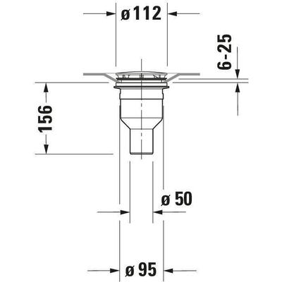 Duravit bonde de receveur de douche verticale pour receveur de douche avec trou 90mm chromé