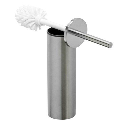 Geesa Nemox Toiletborstel Stainless Steel Closetborstelgarnituur wandmontage - witte borstelkop - geborsteld