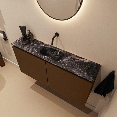 MONDIAZ TURE-DLUX Meuble WC 100cm Rust. EDEN lavabo Lava position milieu. Sans trou de robinet.