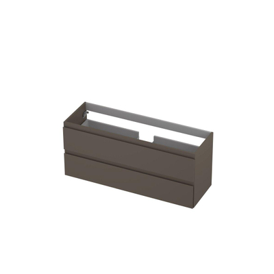 INK Wastafelonderkast - 120x40x52cm - 2 lades - greeploos - MDF lak - Mat taupe