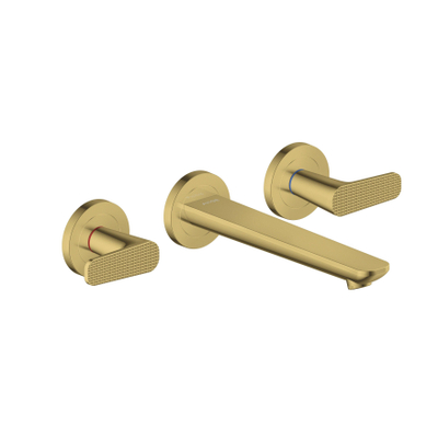 AXOR Citterio C afbouwdeel wastafelkraan - cubic cut - 3-gats - gepolijst goud