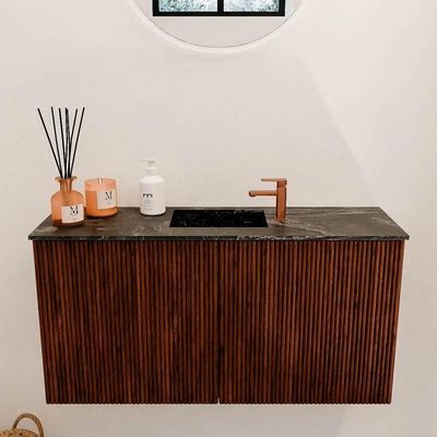 Mondiaz JOYA-DLUX 80cm toiletmeubel - kleur Ruby - Wastafel FAYE positie Midden 1 kraangat kleur Lava.