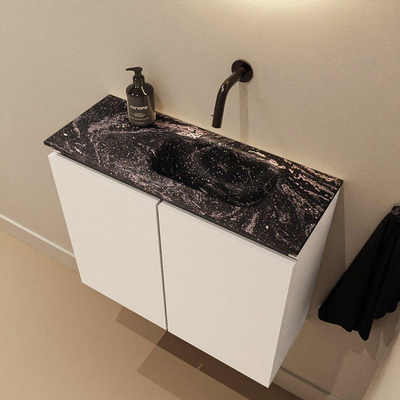 MONDIAZ TURE-DLUX 60cm toiletmeubel Talc. EDEN wastafel Lava positie rechts. Zonder kraangat.