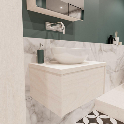 Mondiaz LUSH Meuble salle de bains Underlayment 1 tiroir 60x30x45cm lavabo BARCO Centre sans trou de robinet