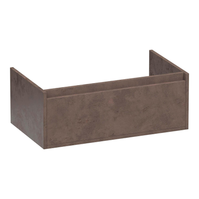 BRAUER Hope wastafelonderkast - 80x30x45.5cm - 1 softclose lade greeploos - 1 sifon uitsparing - Erosion met wastafel en topblad nova 60 cm SHOWROOMMODEL