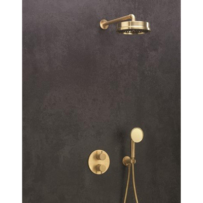 Crosswater MPRO INDUSTRIAL Hoofddouche 20cm - zonder douchearm antikalkbehandeling geborsteld messing living colours - geborsteld messing (goud)