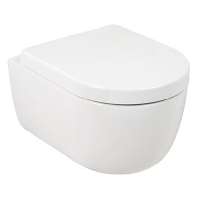 Plieger Kansas hangtoilet – compact – Rimless – 36 x 49 cm – met softclose zitting – glans wit