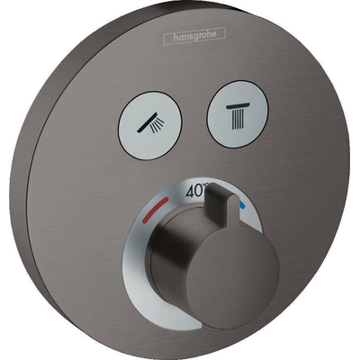 Hansgrohe Showerselect s afdekset thermostaat 2 functies brush black chr SHOWROOMMODEL