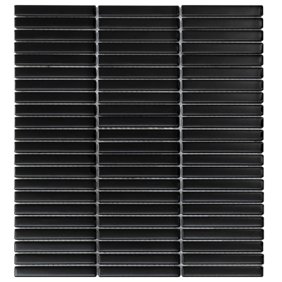 La Mosaic Factory Sevilla carreau mosaïque - 28.2x30.8cm - carrelage mural et de sol - Rectangulaire - Porcelaine Noir Mat