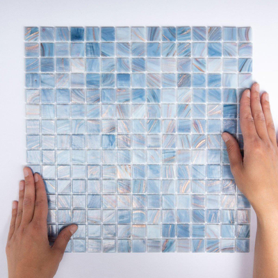 The Mosaic Factory Amsterdam carrelage mosaïque 32.2x32.2cm pour mur et sol intérieur et extérieur carré verre Cyaan