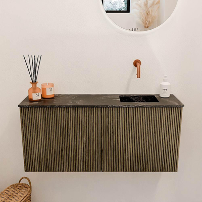 Mondiaz JOYA-DLUX 90cm toiletmeubel - kleur Dusk - Wastafel FAYE positie Rechts Zonder kraangat kleur Lava.