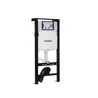 QeramiQ Dely Toiletset - 36.3x51.7cm - diepspoel - rimless - Geberit UP320 plieger inbouwreservoir - softclose toilet zitting - 35mm - mat witte bedieningsplaat - rechthoekige knoppen - mat wit
