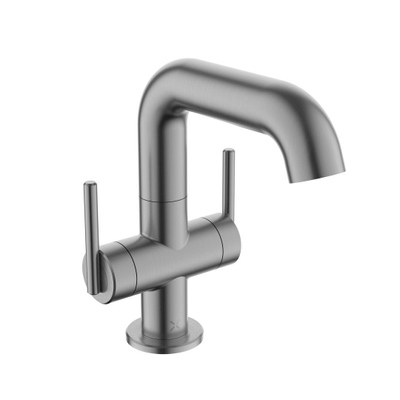 Crosswater 3ONE6 Lever Wastafelkraan - opbouw - 2 hendels - 18.5cm - RVS slate gunmetal (antraciet)