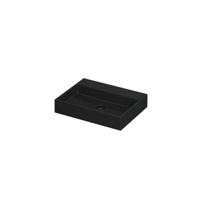 INK United wastafel - 60x45x11cm - 1 wasbak - 0 kraangaten - porselein Mat zwart
