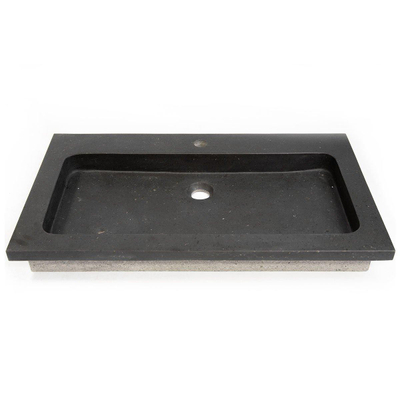 Saniclass Noche Lavabo pour meuble 81x46x9cm 1 vasque 1 trou de robinet pierre naturelle foncé