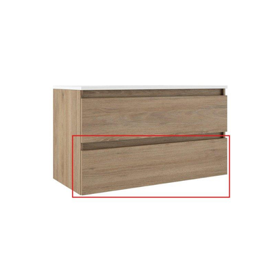 Saniclass Chaci Meuble bas de salle de bains Pièce de service - 100cm - tiroir inférieur - tiroir intérieur anthracite - pour SW1212774 - chêne