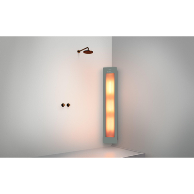Sunshower Round Plus L infrarouge + lumière UV en saillie incl. kit d'installation d'angle 185x33x25cm full body Organic Grey