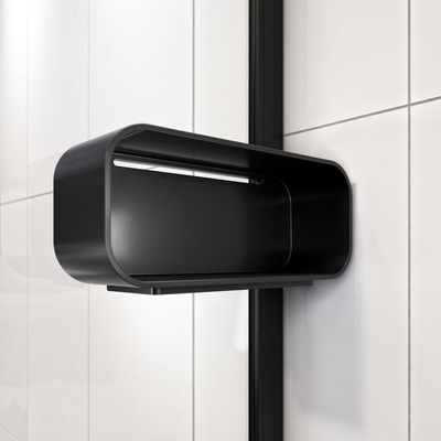 Sealskin inc. douche à l'italienne type a3 100x200cm avec panier de douche verre de sécurité transparent de 8mm avec revêtement anti-calcaire noir mat