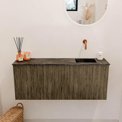 Mondiaz JOYA-DLUX 100cm toiletmeubel - kleur Dusk - Wastafel FAYE positie Rechts Zonder kraangat kleur Lava.