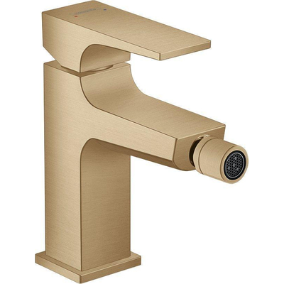 Hansgrohe Metropol 1-gats bidetkraan - 100 met push open waste - met voorsprong uitloop 12.9cm - geborsteld brons