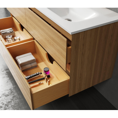 Saniclass Terra Meuble sous lavabo - 140cm - 4 tiroirs - bois de sable