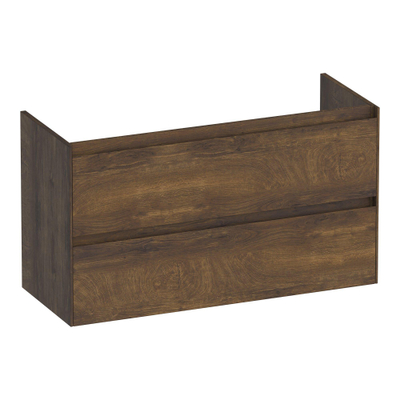 BRAUER Inspire wastafelonderkast ondiep 100 2 softclose lades - greeploos - 1 sifon uitsparing - Grove
