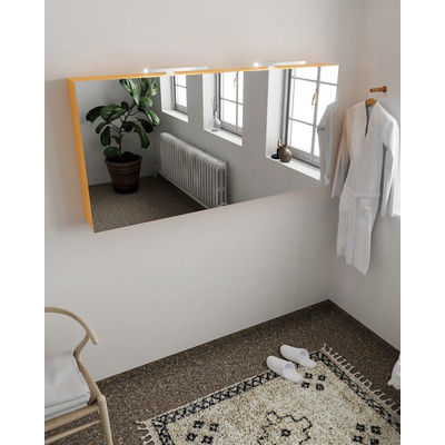 Mondiaz CUBB Armoire de toilette avec miroir - 150x70cm - 3 portes - Ocher (Orange)