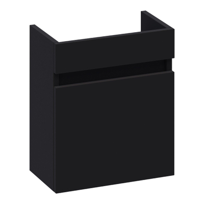 BRAUER Joy meuble sous-lavabo pour lave-mains - 40x45x22cm - 1 porte - sans poignée - ouverture à gauche - noir mat