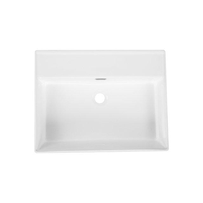 Saniclass Legend Meubelwastafel - 61x47x16cm - met overloop - 1 wasbak - 0 kraangaten - keramiek - glans wit