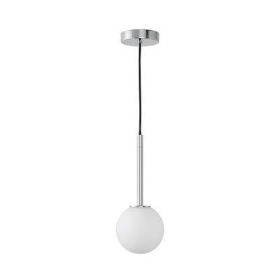 Astro Tacoma Pendant Hanglamp - 230V - IP44 - bol - wit glas - chroom