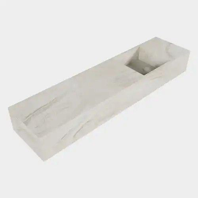 Mondiaz TYNE Fontaine - 90x23x12cm - lavabo droit - sans trous de robinet - solid surface - Osta