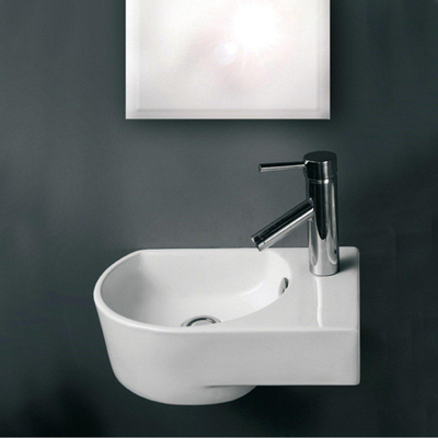 GO by Van Marcke Flexy handenwasser rechts 41x27x14,2 cm porselein wit 1 kraangat