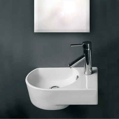 GO by Van Marcke Flexy lave-mains droite 41x27x14,2 cm porcelaine 1 trou pour robinet blanc