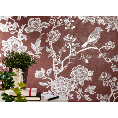 Ceralto Spectra Bande décorative - 60x120cm - 10.0mm - rectifié - Floral bordeaux