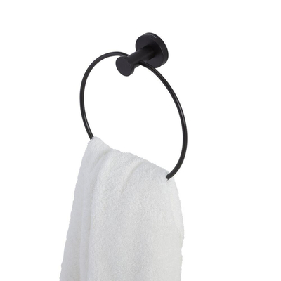Geesa Nemox Handdoekring Black Handdoekhouder - zwart