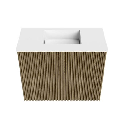 Mondiaz JOYA 50cm meuble de toilette - couleur Dusk - Vasque FAYE position Milieu Sans trou de robinet couleur Talc