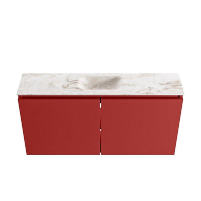 MONDIAZ TURE-DLUX 100cm toiletmeubel Fire. EDEN wastafel Frappe positie midden. Met 1 kraangat.