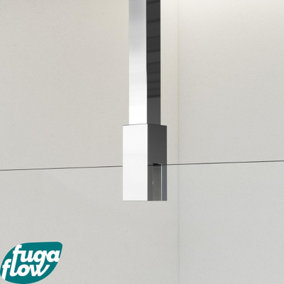 FugaFlow Eccelente Vetro Douche à l'italienne - 40x200cm - Clair - Bras plafond - Chrome