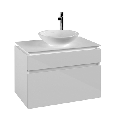 Villeroy & Boch Legato meuble sous-lavabo - 80x55cm - 2 tiroirs Blanc brillant