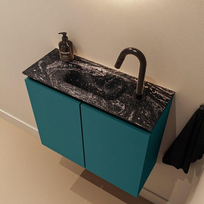 MONDIAZ TURE-DLUX 60cm toiletmeubel Smag. EDEN wastafel Lava positie midden. Met 1 kraangat.
