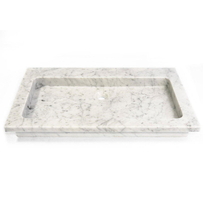 Saniclass Dia Lavabo pour meuble 81x46x9cm 1 vasque sans trou de robinet pierre naturelle marbre