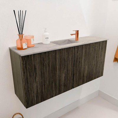 Mondiaz JOYA-DLUX 90cm toiletmeubel - kleur Shadow - Wastafel FAYE positie Midden 1 kraangat kleur Glace.