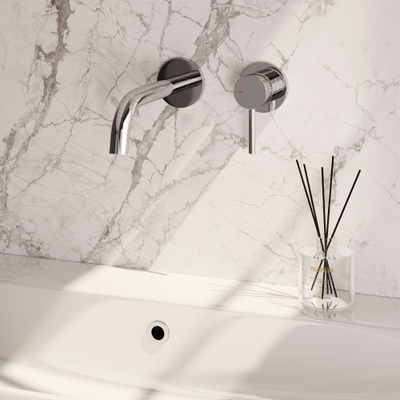 BRAUER Stripe Mitigeur lavabo encastré - bec courbé et rosaces - modèle A1 - chrome