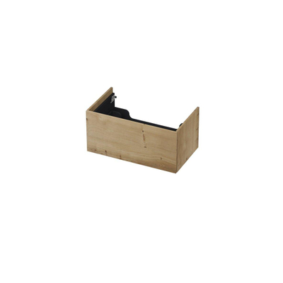 INK Wastafelonderkast - 80x45x37.6cm - 1 lade - push to open - met rechte opdekfronten - MDF - Ash grey