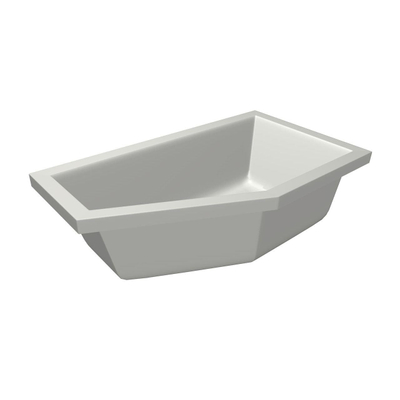 Xenz Society Baignoire d'angle - 160x90x53 - bonde Centrale - Droite - acrylique - blanc mat